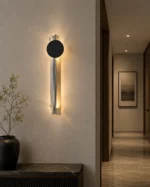 Minimalist Rotatable LED Wall Light in Black and Brushed Silver - Image 2