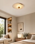 Stone Glass LED Ceiling Light – Modern Natural Flush Mount Lamp - Image 6