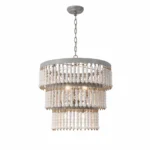 Rustic Boho Wooden Beaded Chandelier for Dining Room and Living Room