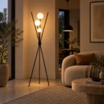 Modern Tripod Glass Globe Floor Lamp - Image 5