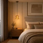 Amber Glass Dome Pendant Light | Nordic Modern LED Ceiling Lighting Fixture - Image 2