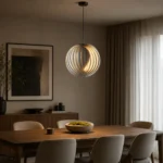Orbital Ring Pendant Light – Modern Matte Silver Metal LED Ceiling Light - Image 2