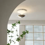 Modern Glass Ceiling Light – Silver LED Flush Mount Lamp - Image 2