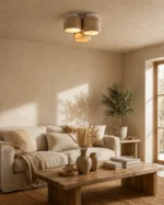 Travertine Ceiling Light – Stone Texture Triple Head LED Lamp - Image 4