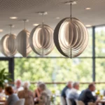 Orbital Ring Pendant Light – Modern Matte Silver Metal LED Ceiling Light - Image 3