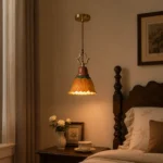 Vintage Ceramic Pendant Light | Retro Tulip Lighting Fixture - Image 3