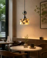 Natural Marble Pendant Light | Luxury LED Lighting Fixture - Image 3