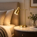 Adjustable Brass Table Lamp | Modern LED Reading Desk Light - Image 6