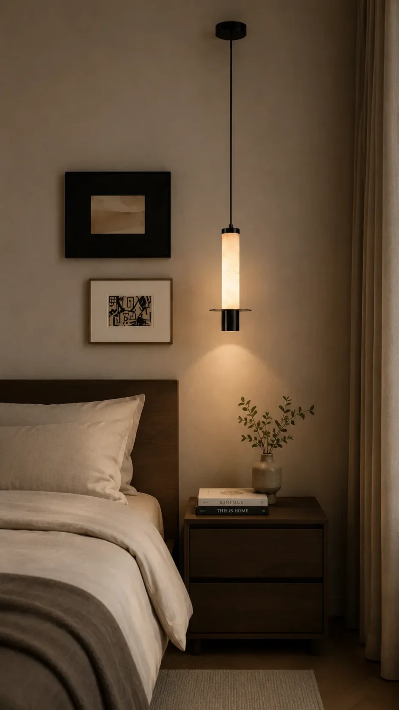 Alabaster Pendant Light | Modern Minimalist LED Hanging Ceiling Lamp - Image 5