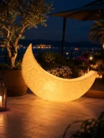 Illuminated Crescent Moon Chair with RGB LED Lights - Image 3