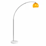 Modern Arc Floor Lamp | Amber Shade Ambient Light