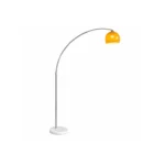Modern Arc Floor Lamp | Amber Shade Ambient Light