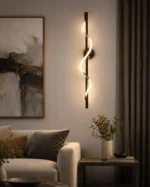 Modern LED Spiral Wall Light | Brass Wall Sconce - Image 3