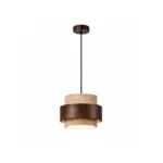 Travertine Wood Pendant Light – Natural Stone LED Hanging Light Fixture