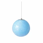 Light Blue Glass Pendant Light | Modern Spiral LED Fixture