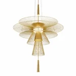 Golden Radiance Metal Wire Chandelier for Modern Luxury Interiors