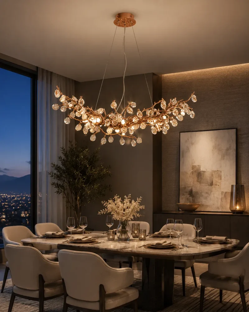 Copper Branch Liuli Glass Chandelier for Luxury Interiors - Image 2