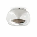 Modern Glass Ceiling Light – Silver LED Flush Mount Lamp