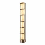 Natural Marble LED Floor Lamp | Champagne Gold