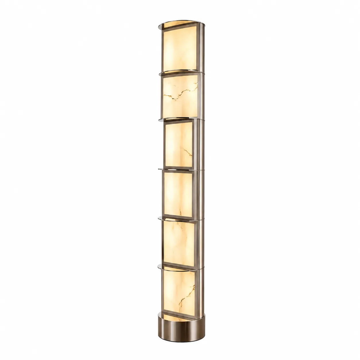 e584bf2a4fa7c0802761d4197c9a691a_11zon Natural Marble LED Floor Lamp | Champagne Gold - Image 1