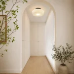 Vintage Glass Ceiling Light – French Cream LED Flush Mount Lamp - Image 2