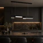 Black Geometric Linear LED Pendant Light - Image 2