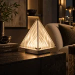 Modern Pyramid Table Lamp | Crystal Ambient LED Desk Lamp for Bedroom & Living Room - Image 5
