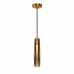 K9 Crystal Glass Tube Pendant Light | Luxury Brass LED