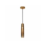 K9 Crystal Glass Tube Pendant Light | Luxury Brass LED