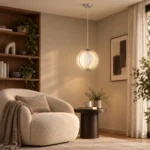 Orbital Ring Pendant Light – Modern Matte Silver Metal LED Ceiling Light - Image 2