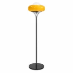Amber Glass Floor Lamp | Modern LED Lighting