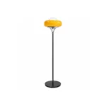 Amber Glass Floor Lamp | Modern LED Lighting