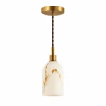 Natural Marble Pendant Light | Brass Luxury LED Fixture