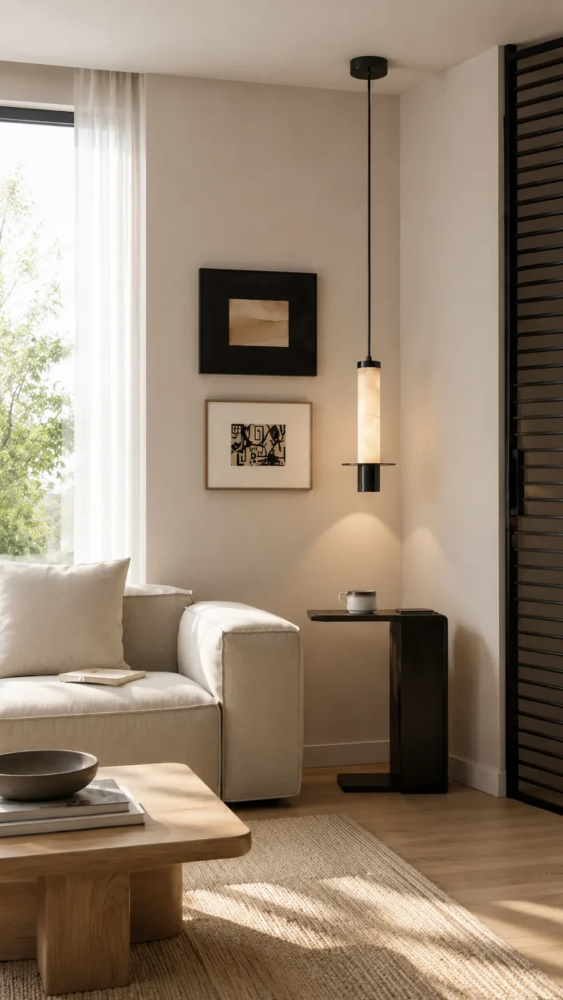 Alabaster Pendant Light | Modern Minimalist LED Hanging Ceiling Lamp - Image 6