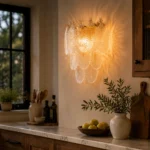 Crystal Leaf Wall Light | Luxury Gold Wall Sconce - Image 3