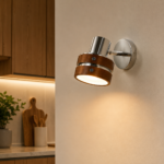 Modern Wood Wall Sconce | Adjustable E27 Spotlight Lamp - Image 3