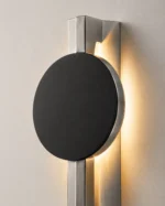 Minimalist Rotatable LED Wall Light in Black and Brushed Silver - Image 4