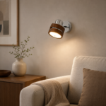 Modern Wood Wall Sconce | Adjustable E27 Spotlight Lamp - Image 2
