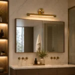 Modern Brass Cylinder LED Vanity Light for Bathroom Mirror - Image 3