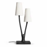 Modern Sculptural Double-Shade Table Lamp | Brass Table Lamp