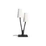 Modern Sculptural Double-Shade Table Lamp | Brass Table Lamp