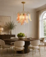 Venetian-Style Colored Glass Petal Chandelier - Image 3