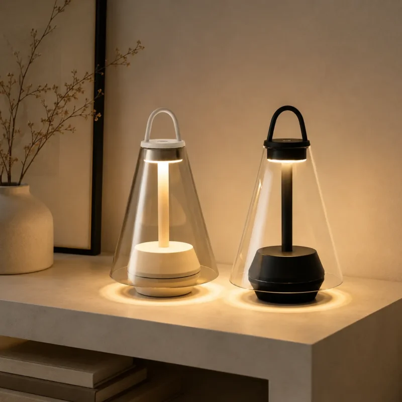Portable Glass Table Lamp | Modern LED Ambient Bedside & Outdoor Lighting Fixture - Image 3