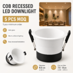 5pcs COB Recessed LED Downlight | Anti-Glare Ceiling Spotlight - Image 2