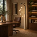 Modern Arc Glass Globe Floor Lamp | 6-Light LED Design - Image 5