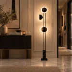 Modern Black Glass Globe Floor Lamp | LED Lighting - Image 5