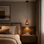 Smoked Glass Pendant Light | Modern Minimalist LED Ceiling Lighting Fixture - Image 2