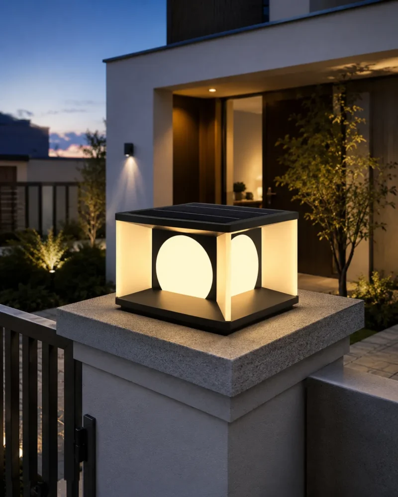 Modern Square Outdoor Pillar Light for Villa Gates and Garden Walls - Image 3