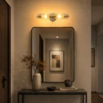 Bauhaus Ribbed Glass Vanity Wall Light with E14 LED - Image 2