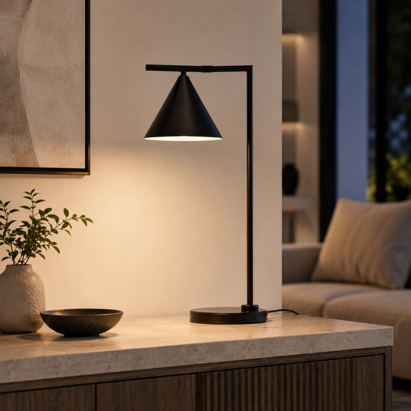 Modern Cone Table Lamp – Minimalist LED Desk & Bedroom Lighting Fixture - Image 6
